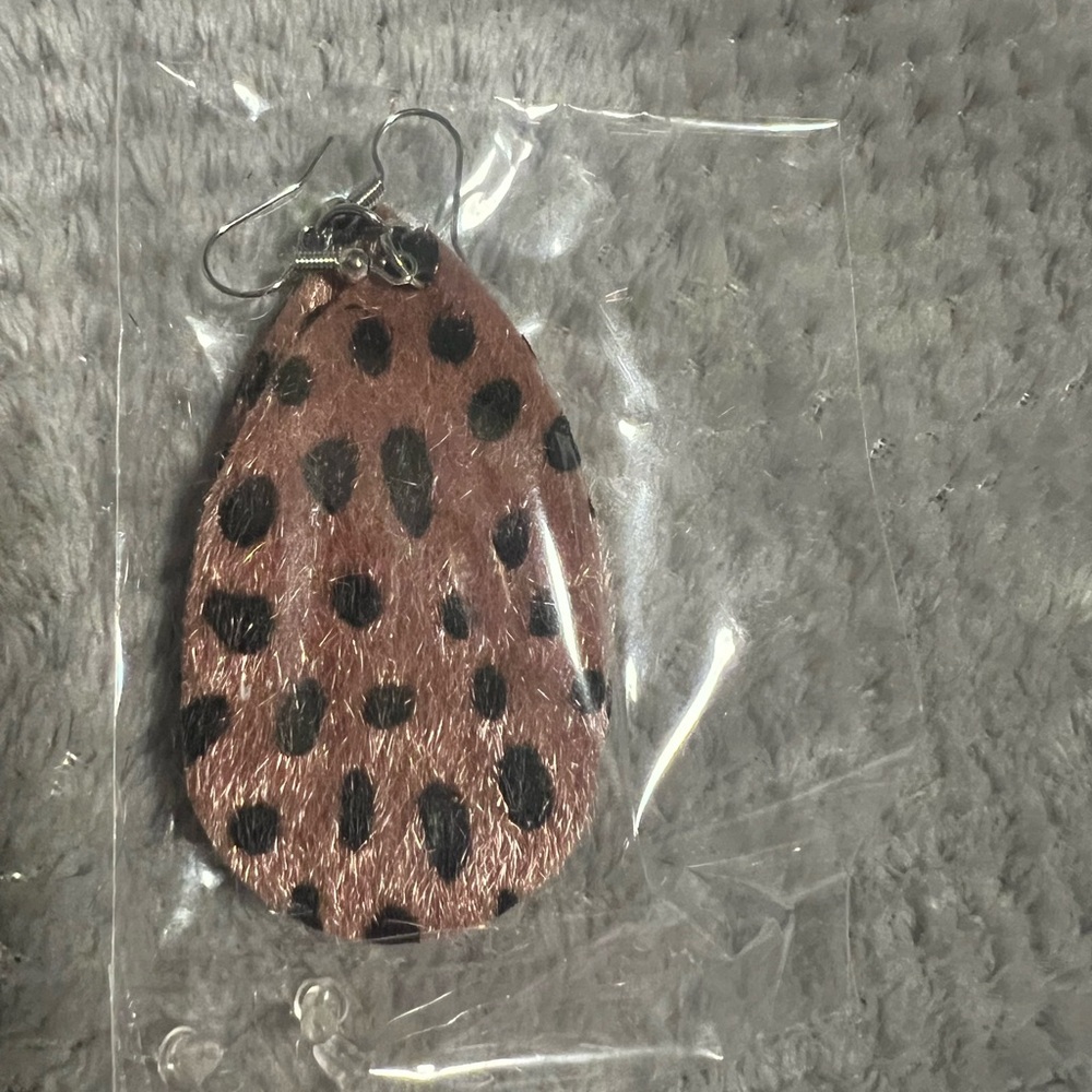 Leopard Print Teardrop Earrings